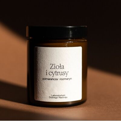 Zioła I Cytrusy, Świeca Sojowa 180 Ml, Laboratorium Dobrego Nastroju Zioła I Cytrusy, Świeca Sojowa 180 Ml, Laboratorium Dobrego Nastroju