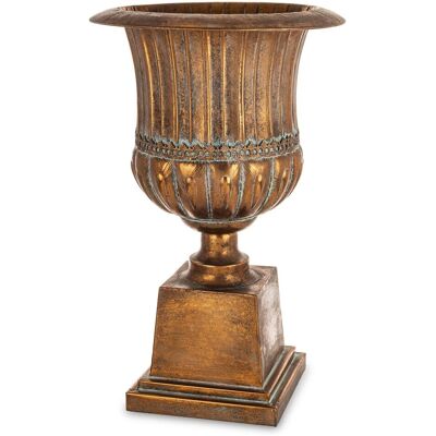 ART Złota Osłonka Duża Wysoka Postarzana Wazon Flakon Na Nóżce Metal Retro ART Złota Osłonka Duża Wysoka Postarzana Wazon Flakon Na Nóżce Metal Retro