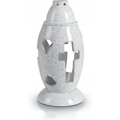 POLNIX Znicz Ceramiczny Nagrobkowy Cmentarny Biały 28 cm POLNIX Znicz Ceramiczny Nagrobkowy Cmentarny Biały 28 cm