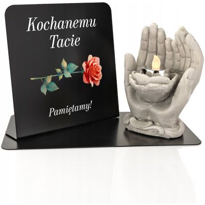 Inny producent Znicz Dłonie dla Taty Lampka Statuetka Dekoracja na Grób z Personalizacją Inny producent Znicz Dłonie dla Taty Lampka Statuetka Dekoracja na Grób z Personalizacją