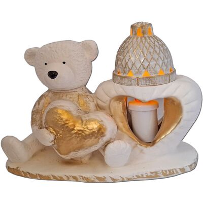 ILUMINI ZNICZ LAMPION FIGURKA NA GRÓB MIŚ Z SERCEM GIPS+WKŁAD LEDOWY ILUMINI ZNICZ LAMPION FIGURKA NA GRÓB MIŚ Z SERCEM GIPS+WKŁAD LEDOWY