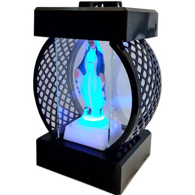 ILUMINI Znicz Lampion Koło Rtn Gładki Czarny+Figurka Led ILUMINI Znicz Lampion Koło Rtn Gładki Czarny+Figurka Led