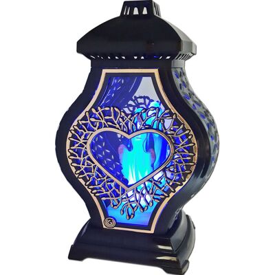 ILUMINI Znicz Lampion Na Grób Waza Duża Rtn Rama Serce Czarna+Figurka Led ILUMINI Znicz Lampion Na Grób Waza Duża Rtn Rama Serce Czarna+Figurka Led