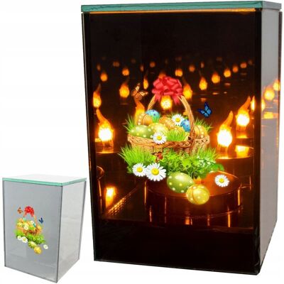 POINTCUT PLUS Znicz Led Wielkanocny Koszyczek Z Jajkami Lampion Na Grób Dekoracja Lustro POINTCUT PLUS Znicz Led Wielkanocny Koszyczek Z Jajkami Lampion Na Grób Dekoracja Lustro