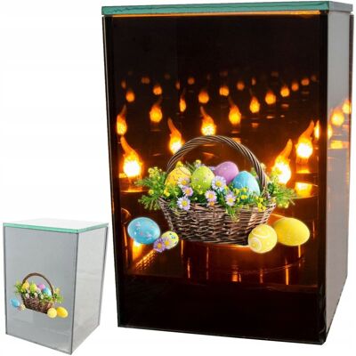 POINTCUT PLUS Znicz LED Wielkanocny koszyczek z jajkami lampion na grób dekoracja lustro POINTCUT PLUS Znicz LED Wielkanocny koszyczek z jajkami lampion na grób dekoracja lustro