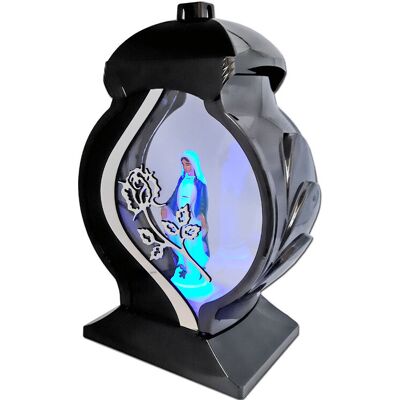 ILUMINI Znicz Znicze Lampion Ob Lustro Czarny+Figurka Led ILUMINI Znicz Znicze Lampion Ob Lustro Czarny+Figurka Led