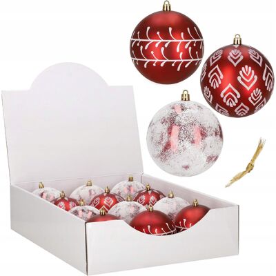 Springos Bombki Choinkowe 12x Czerwone Na Choinkę Nietłukące Świąteczne Ozdoby 11cm Springos Bombki Choinkowe 12x Czerwone Na Choinkę Nietłukące Świąteczne Ozdoby 11cm