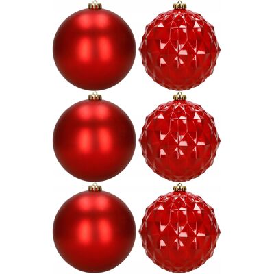 Springos Bombki Choinkowe Czerwone Na Choinkę 6szt 15cm Nietłukące Świąteczne Ozdoby Springos Bombki Choinkowe Czerwone Na Choinkę 6szt 15cm Nietłukące Świąteczne Ozdoby