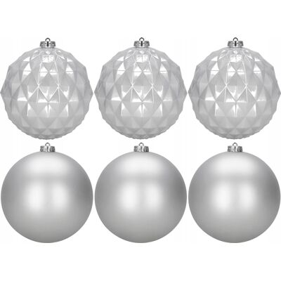 Springos Bombki Choinkowe Srebrne Na Choinkę 6szt 15cm Nietłukące Świąteczne Ozdoby Springos Bombki Choinkowe Srebrne Na Choinkę 6szt 15cm Nietłukące Świąteczne Ozdoby
