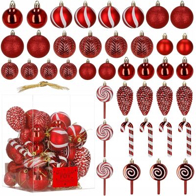 Springos Bombki Na Choinkę Stroik 40 Szt Choinkowe 14cm Zestaw Nietłukące Zawieszki Springos Bombki Na Choinkę Stroik 40 Szt Choinkowe 14cm Zestaw Nietłukące Zawieszki