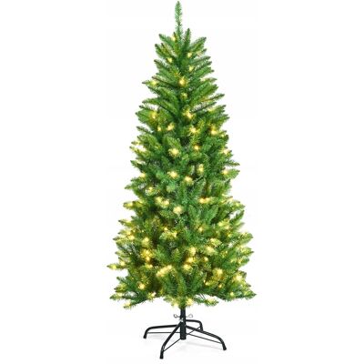 Sztuczne Choinka Costway 150cm z Ciepłymi Białymi Światłami - Zielony Sztuczne Choinka Costway 150cm z Ciepłymi Białymi Światłami - Zielony