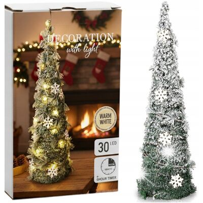 Koopman CHOINKA ŚWIECĄCA STOŻEK ZIELONA DEKORACJA ŚWIĄTECZNA OZDOBA 30 LED 60 CM Koopman CHOINKA ŚWIECĄCA STOŻEK ZIELONA DEKORACJA ŚWIĄTECZNA OZDOBA 30 LED 60 CM
