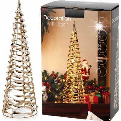 Koopman Choinka Świecąca Stożek Złota Dekoracja Świąteczna Ozdoba 30 Led 40 Cm Koopman Choinka Świecąca Stożek Złota Dekoracja Świąteczna Ozdoba 30 Led 40 Cm