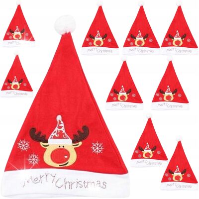 GODAN Czapka Świętego Mikołaja Z Reniferem Na Święta Merry Christmas 10 Szt. GODAN Czapka Świętego Mikołaja Z Reniferem Na Święta Merry Christmas 10 Szt.
