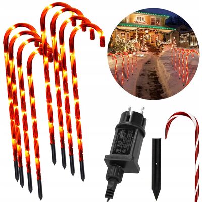 Springos Girlanda Led Laski Sople Cukrowe Mikołaja Na Zewnątrz 72cm 8szt Lizaki Springos Girlanda Led Laski Sople Cukrowe Mikołaja Na Zewnątrz 72cm 8szt Lizaki