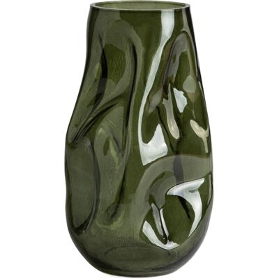 Homla Wazon Evara Gnieciony Szklany Zielony 16x27 Cm Homla Wazon Evara Gnieciony Szklany Zielony 16x27 Cm