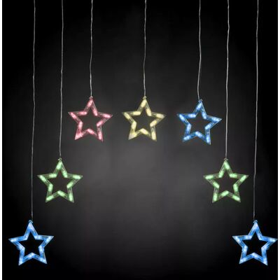 Aigostar Kurtyna Świetlna 7 Kolorowych Gwiazdek 1x1.2m 8 Trybów Niskonapięciowa Aigostar Kurtyna Świetlna 7 Kolorowych Gwiazdek 1x1.2m 8 Trybów Niskonapięciowa