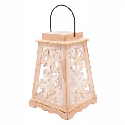 Lampion drewniany dekoracyjny latarnia snieżynki Altom Design 47 cm Lampion drewniany dekoracyjny latarnia snieżynki Altom Design 47 cm