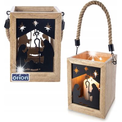 Orion Lampion Na Świeczkę Szopka Drewniany Mango Świecznik Tealight 20 Cm Orion Lampion Na Świeczkę Szopka Drewniany Mango Świecznik Tealight 20 Cm