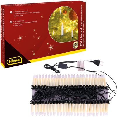 IDENA Lampki Choinkowe Led 50 Świeczek 26 M Ivory Green Z Klipsami IDENA Lampki Choinkowe Led 50 Świeczek 26 M Ivory Green Z Klipsami