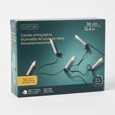 Kaemingk Lampki Choinkowe Led Świeczki Na Klipsie, 30 Szt., 11,6 M Kaemingk Lampki Choinkowe Led Świeczki Na Klipsie, 30 Szt., 11,6 M