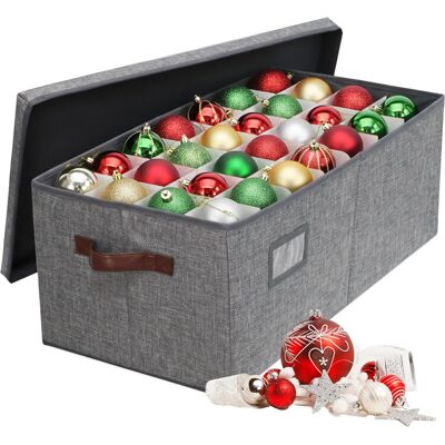 RELAXDAYS Pudełko Na Bombki Choinkowe 96 Przegródek Szare 66,5 Cm RELAXDAYS Pudełko Na Bombki Choinkowe 96 Przegródek Szare 66,5 Cm