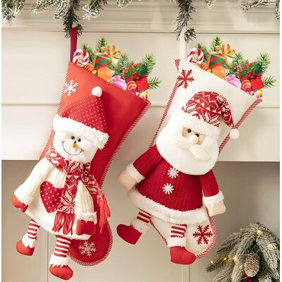 Inny producent Skarpetki 2 Sztuki 45x25cm Duże Wiszące Świąteczne Ozdobne Dekoracyjne Inny producent Skarpetki 2 Sztuki 45x25cm Duże Wiszące Świąteczne Ozdobne Dekoracyjne