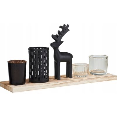 Home Styling Collection ŚWIĄTECZNY ZESTAW ŚWIECZNIKÓW TEALIGHT Z DREWNIANĄ TACĄ DEKORACJĄ RENIFERA Home Styling Collection ŚWIĄTECZNY ZESTAW ŚWIECZNIKÓW TEALIGHT Z DREWNIANĄ TACĄ DEKORACJĄ RENIFERA
