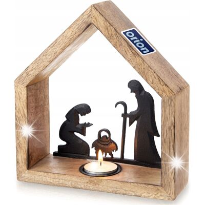 Orion Świecznik Drewniany Szopka Bożonarodzeniowa Mango Na Tealight 20 Cm Orion Świecznik Drewniany Szopka Bożonarodzeniowa Mango Na Tealight 20 Cm