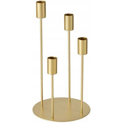 Boltze ŚWIECZNIK METALOWY ZŁOTY DEKORACYJNY NOWOCZESNY NA 4 ŚWIECE JUNTO 29X15 CM Boltze ŚWIECZNIK METALOWY ZŁOTY DEKORACYJNY NOWOCZESNY NA 4 ŚWIECE JUNTO 29X15 CM