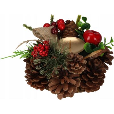 Home Styling Collection ŚWIECZNIK ŚWIĄTECZNY Z SZYSZEK ZŁOTA ŚWIECA OZDOBA NA ŚWIĘTA 15 X 8 CM Home Styling Collection ŚWIECZNIK ŚWIĄTECZNY Z SZYSZEK ZŁOTA ŚWIECA OZDOBA NA ŚWIĘTA 15 X 8 CM