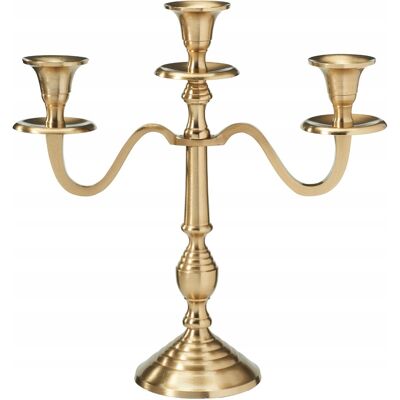 Home Styling Collection Świecznik złoty kandelabr metalowy 3-ramienny na 3 świece 30 cm na kolędę Home Styling Collection Świecznik złoty kandelabr metalowy 3-ramienny na 3 świece 30 cm na kolędę