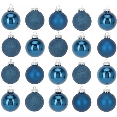 Home Styling Collection SZKLANE BOMBKI ŚWIĄTECZNE 6 CM ZESTAW 20 SZTUK NIEBIESKIE Home Styling Collection SZKLANE BOMBKI ŚWIĄTECZNE 6 CM ZESTAW 20 SZTUK NIEBIESKIE