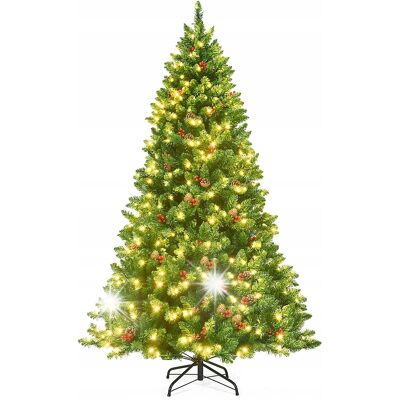 COSTWAY Sztuczna choinka świąteczna LED 200 cm COSTWAY Sztuczna choinka świąteczna LED 200 cm