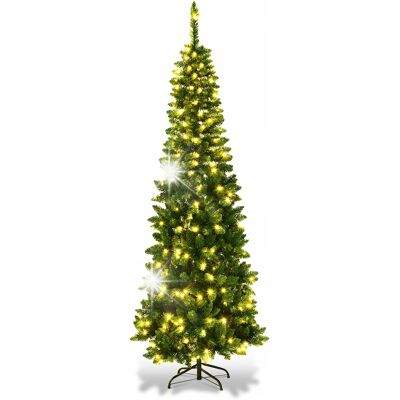 COSTWAY Sztuczna choinka świąteczna z lampkami LED 200CM COSTWAY Sztuczna choinka świąteczna z lampkami LED 200CM