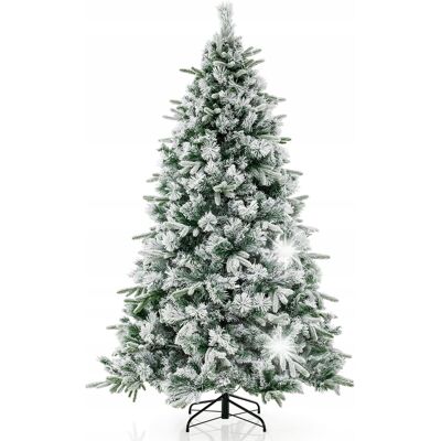 COSTWAY Sztuczna choinka ze śniegiem Choinka z oświetleniem LED 210 cm COSTWAY Sztuczna choinka ze śniegiem Choinka z oświetleniem LED 210 cm