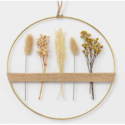 Inny producent Wieniec 30cm Metalowy Suszone Kwiaty Dekoracja Scienna Drzwi Boho Inny producent Wieniec 30cm Metalowy Suszone Kwiaty Dekoracja Scienna Drzwi Boho
