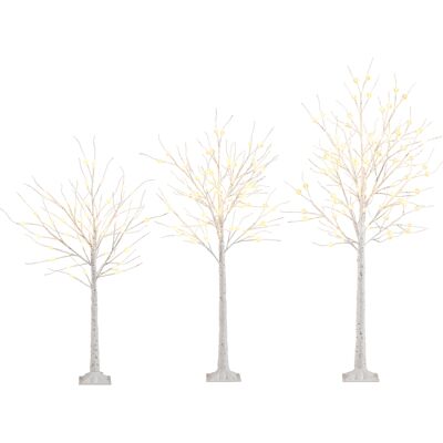 COSTWAY Zestaw Dekoracyjne Drzewko Z Oświetleniem Led 3 Szt 120/150/180 Cm COSTWAY Zestaw Dekoracyjne Drzewko Z Oświetleniem Led 3 Szt 120/150/180 Cm