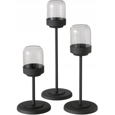 Boltze ZESTAW METALOWYCH LAMPIONÓW ZE SZKLANĄ KOPUŁĄ 3 SZT WYSOKOŚCI 28 37 47 CM Boltze ZESTAW METALOWYCH LAMPIONÓW ZE SZKLANĄ KOPUŁĄ 3 SZT WYSOKOŚCI 28 37 47 CM