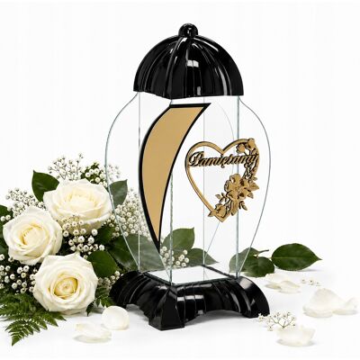 Arttwist Znicz Duży Szklany Lampion Czarny 39 Cm Serce Pamiętamy Lustrzany Na Grób Arttwist Znicz Duży Szklany Lampion Czarny 39 Cm Serce Pamiętamy Lustrzany Na Grób