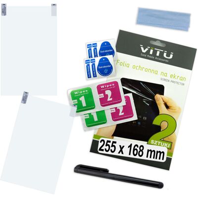 2szt osłona Folia ochronna 255x168 mm 25,5x16,8 cm VITU na tablet e-czytnik 2szt osłona Folia ochronna 255x168 mm 25,5x16,8 cm VITU na tablet e-czytnik
