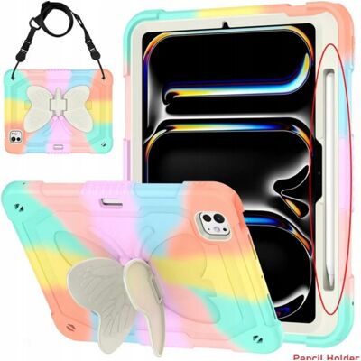 Inny producent Etui Pancerne iPad 11 Pro 10.9 z podstawką motyl kolorowe czerwony Inny producent Etui Pancerne iPad 11 Pro 10.9 z podstawką motyl kolorowe czerwony