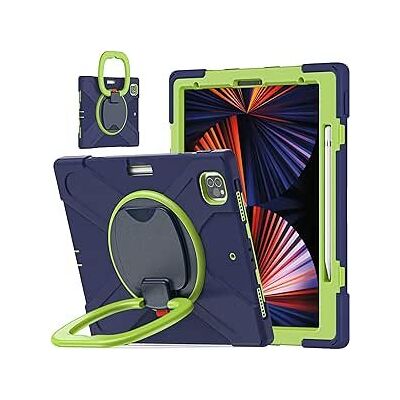 JETech Etui Pancerne iPad Pro 12.9 2021 Stojak 360 Rysik Granatowo-Zielone JETech Etui Pancerne iPad Pro 12.9 2021 Stojak 360 Rysik Granatowo-Zielone