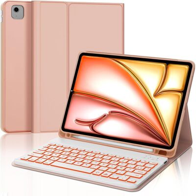 Inny producent Etui z Klawiaturą do iPada Air 11 Bluetooth AZERTY Podświetlane Różowe FR Inny producent Etui z Klawiaturą do iPada Air 11 Bluetooth AZERTY Podświetlane Różowe FR
