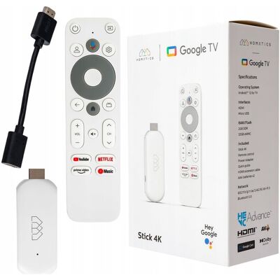Inny producent Android SMART TV Homatics Stick 4K Google TV 32 GB Bluetooth Wi-Fi HDMI Inny producent Android SMART TV Homatics Stick 4K Google TV 32 GB Bluetooth Wi-Fi HDMI