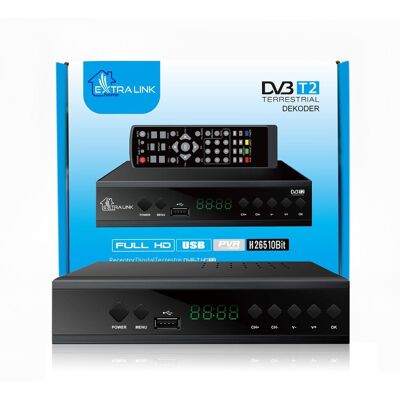 Extralink Home Tuner Dekoder DVB-T2 TV Naziemnej H.265 HEVC FULL HD USB HDMI + Pilot Extralink Home Tuner Dekoder DVB-T2 TV Naziemnej H.265 HEVC FULL HD USB HDMI + Pilot
