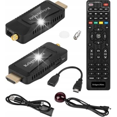 Inny producent Tuner DVB-T2 HEVC H.265 mini na HDMI + Pilot Kruger&Matz; KM9998 Inny producent Tuner DVB-T2 HEVC H.265 mini na HDMI + Pilot Kruger&Matz; KM9998