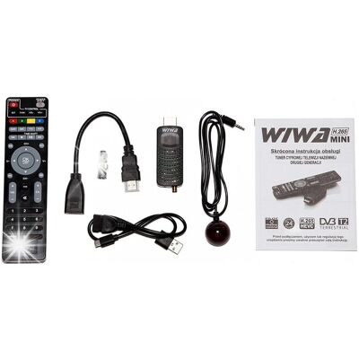 Inny producent WIWA H.265 MINI TUNER DEKODER DVB-T2 H.265 HEVC TV Inny producent WIWA H.265 MINI TUNER DEKODER DVB-T2 H.265 HEVC TV