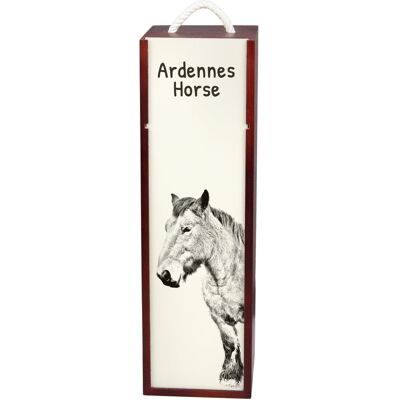 Koń Ardeński - Pudełko Na Wino Z Koniem, Pudełko Na Alkohol Z Grafiką, Personalizowane Pudełko Na Prezent Marki Art-Dog Koń Ardeński - Pudełko Na Wino Z Koniem, Pudełko Na Alkohol Z Grafiką, Personalizowane Pudełko Na Prezent Marki Art-Dog