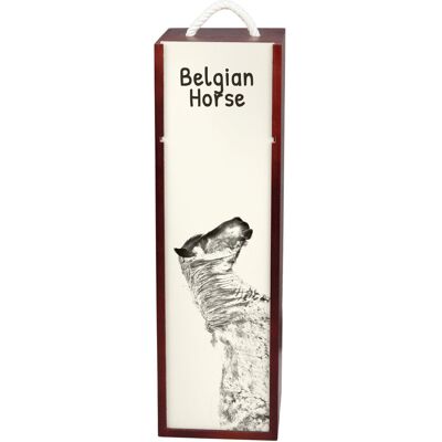Koń Belgijski - Pudełko Na Wino Z Koniem, Pudełko Na Alkohol Z Grafiką, Personalizowane Pudełko Na Prezent Marki Art-Dog Koń Belgijski - Pudełko Na Wino Z Koniem, Pudełko Na Alkohol Z Grafiką, Personalizowane Pudełko Na Prezent Marki Art-Dog